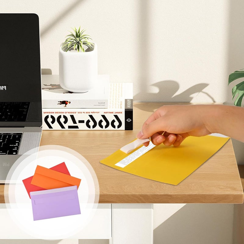 xflyxin 50 packages #10 Business envelopes, Mailing Envelopes, Self-adhesive standard Envelopes, for personal and business use, checks, mailing letters, invoices,4 1/8 x 9 1/2 inches (colored) - Image 5